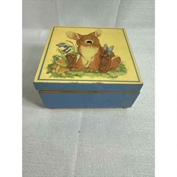 Bunny Rabbit Music Jewelry Box LK‎ POWELL Vintage 80s ***Please see pics*** - Picture 10 of 11